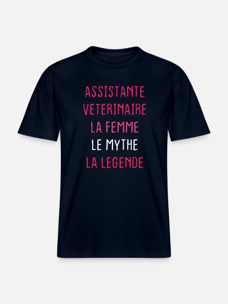 Assistante Veterinaire - T-shirt unisexe RELAXED FIT en coton bio - marine