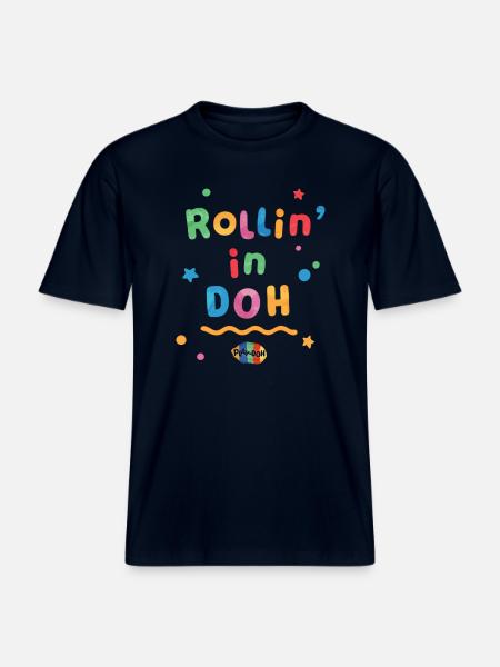 Play-Doh Rollin' In Doh Funny Design -  RELAXED FIT Unisex Organic T-Shirt - french navy