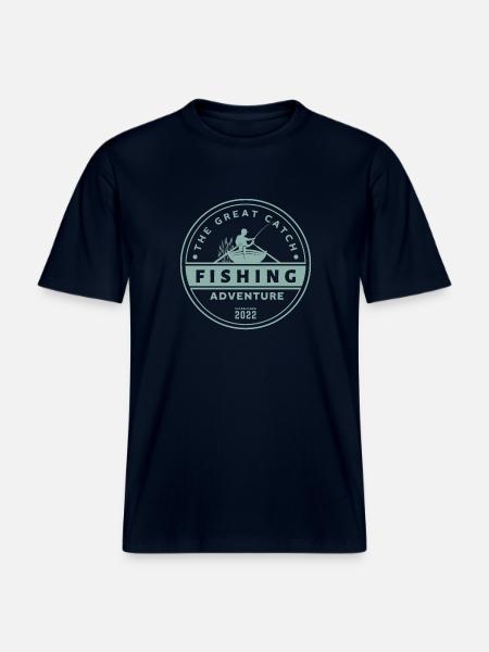 Great Catch - Fishing Adventure -  RELAXED FIT Unisex Organic T-Shirt - french navy