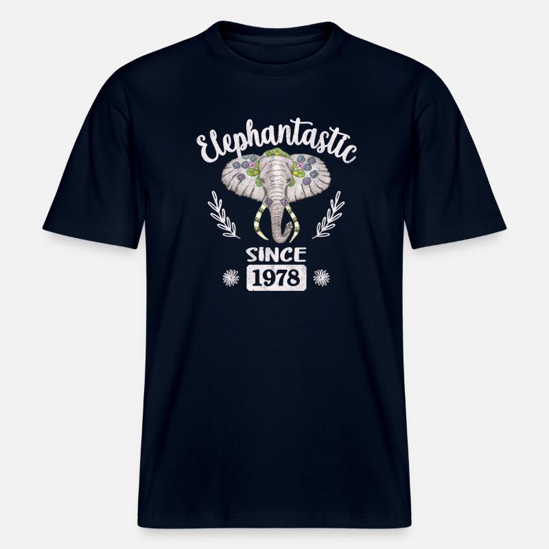 elephantastic since 1978 -  RELAXED FIT Unisex Organic T-Shirt - Navy