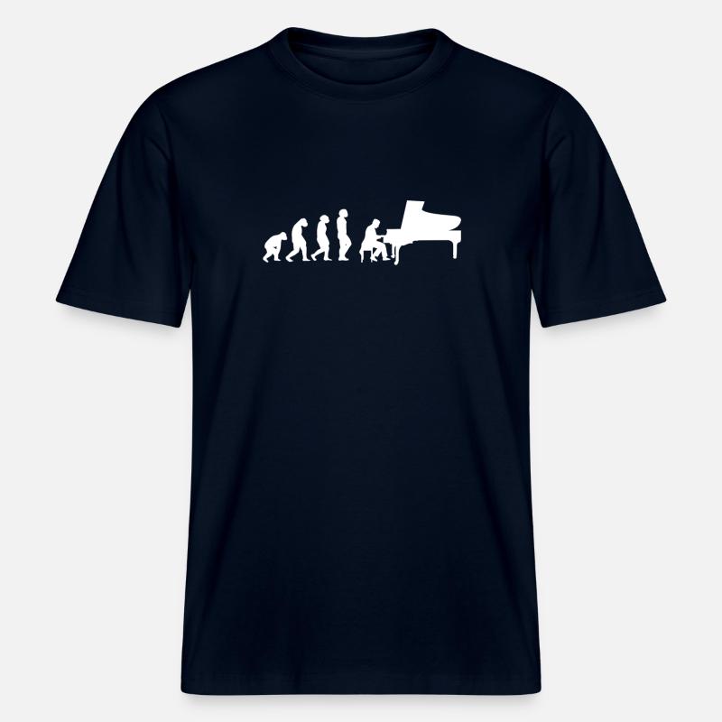 Piano Evolution -  T-shirt unisexe RELAXED FIT en coton bio - marine