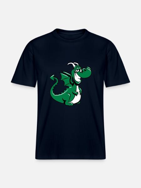 Drachen witzig süss - RELAXED FIT Unisex Organic T-Shirt - Navy