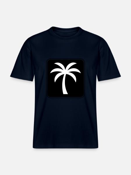 Palm Tree Icon Summer -  RELAXED FIT Unisex Organic T-Shirt - french navy