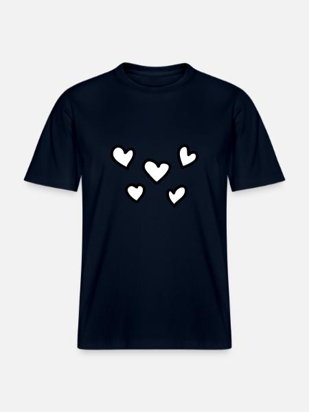 hearts - RELAXED FIT Unisex Organic T-Shirt - french navy