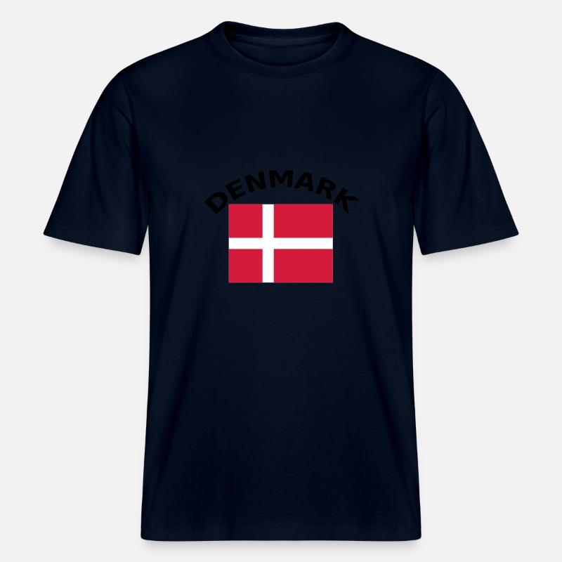 Danemark, Danemark, drapeau, drapeau -  T-shirt unisexe RELAXED FIT en coton bio - marine
