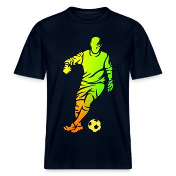 Fußball -  RELAXED FIT Unisex Organic T-Shirt - Navy - Vorne - Alina (178cm) & Michal (187cm)