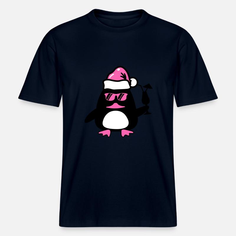 Noël du canard de plage -  T-shirt unisexe RELAXED FIT en coton bio - marine