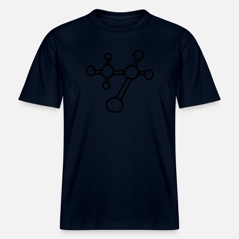 Atom molecule / physics mechanics lattice atomicon -  RELAXED FIT Unisex Organic T-Shirt - french navy