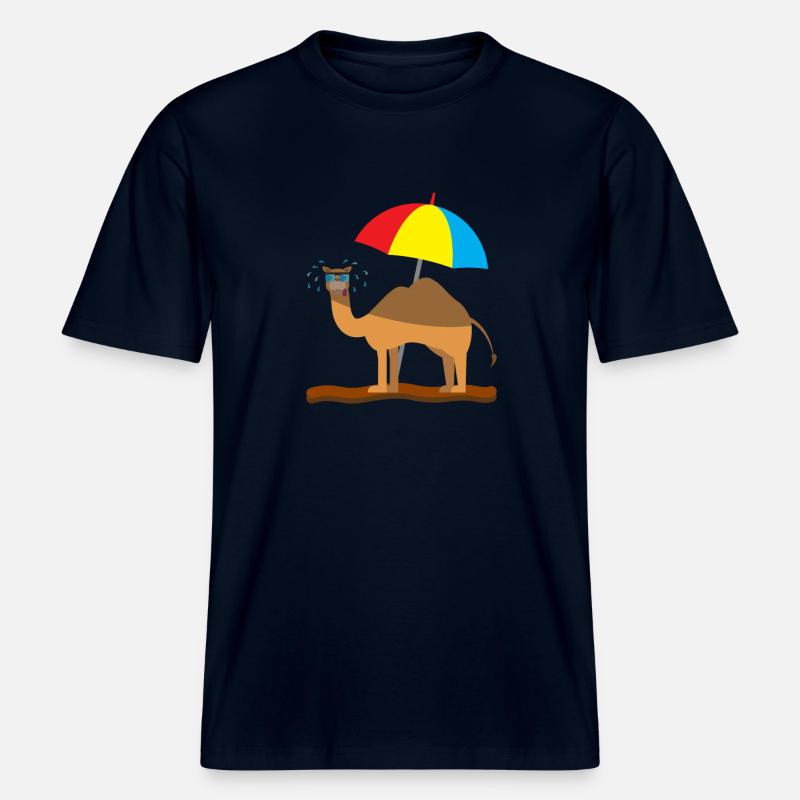 Kindershirt Kamel Kindermotiv schwitzendes Kamel -  RELAXED FIT Unisex Organic T-Shirt - Navy