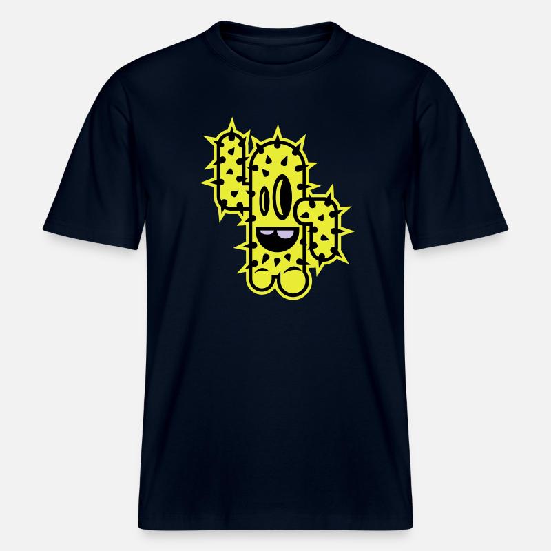 cactus high five comic -  RELAXED FIT Unisex Organic T-Shirt - french navy