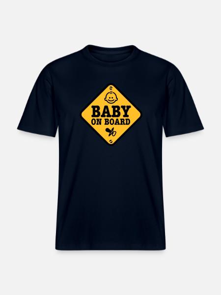 baby on board - RELAXED FIT Unisex Organic T-Shirt - french navy