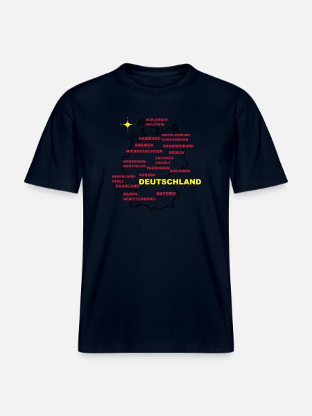 deutschland land karte -  RELAXED FIT Unisex Organic T-Shirt - Navy