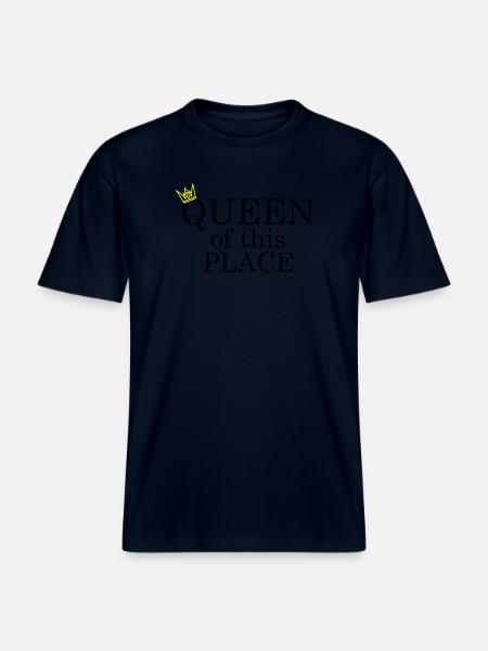 Queen of this place - RELAXED FIT Unisex Organic T-Shirt - Navy