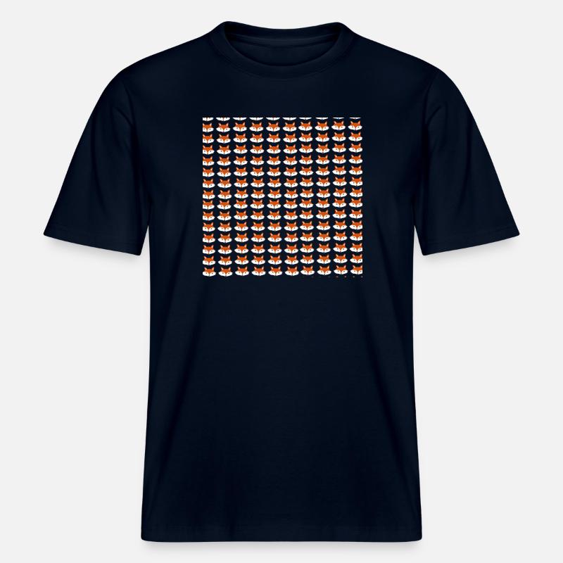Fox head pattern, children's pattern - RELAXED FIT Unisex Organic T-Shirt - french navy
