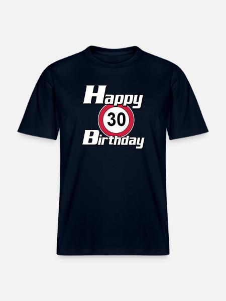 30.Birthday , Happy Birthday 30 (25) - RELAXED FIT Unisex Organic T-Shirt - french navy