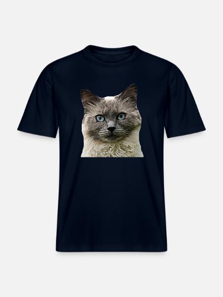 Kat Katte kat Katte Kat Hoved -  Økologisk unisex T-shirt RELAXED FIT - navy
