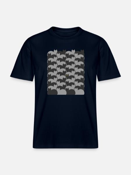 Escher Style Cats texture -  RELAXED FIT Unisex Organic T-Shirt - french navy