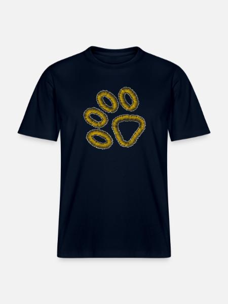 golden tiger paw -  RELAXED FIT Unisex Organic T-Shirt - french navy