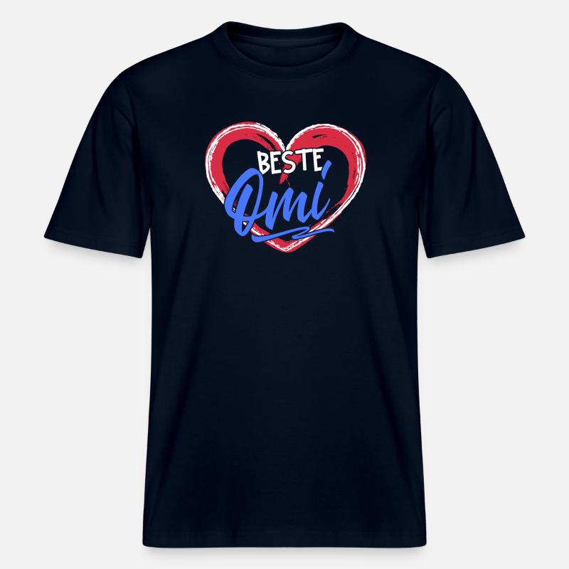 Großmama Glückwunsc Statement Beste Oma Großmutter -  RELAXED FIT Unisex Organic T-Shirt - Navy