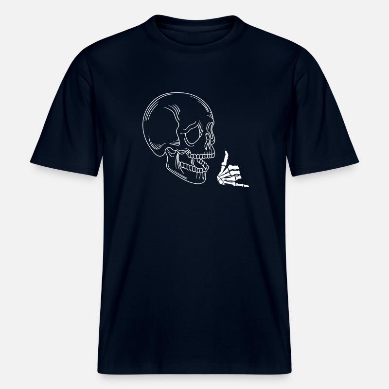Crâne à bascule - T-shirt unisexe RELAXED FIT en coton bio - marine