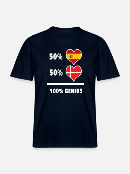 Denmark and Spain Genius / gift -  RELAXED FIT Unisex Organic T-Shirt - french navy