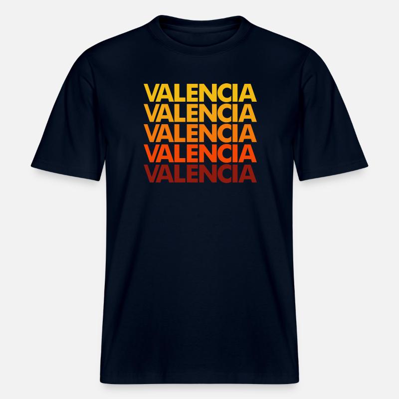Valencia Gradient Font Stack -  RELAXED FIT Unisex Organic T-Shirt - french navy