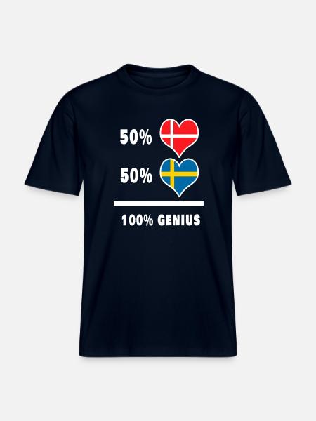 Denmark and Sweden Genial / Gift -  RELAXED FIT Unisex Organic T-Shirt - french navy