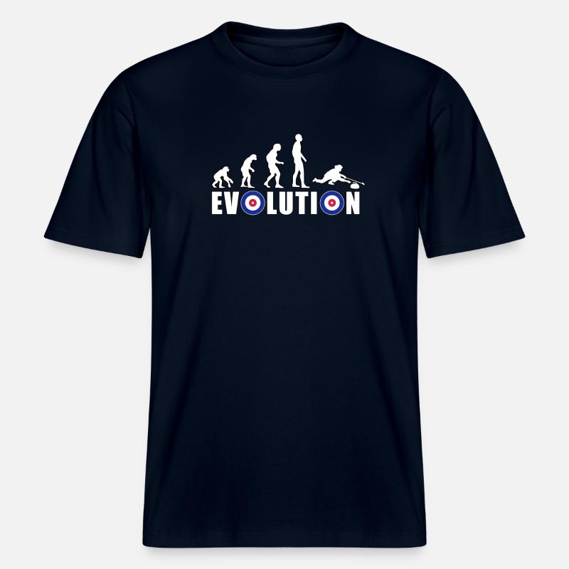 EVOLUTION CURLING Curling Cadeau Hiver -  T-shirt unisexe RELAXED FIT en coton bio - marine