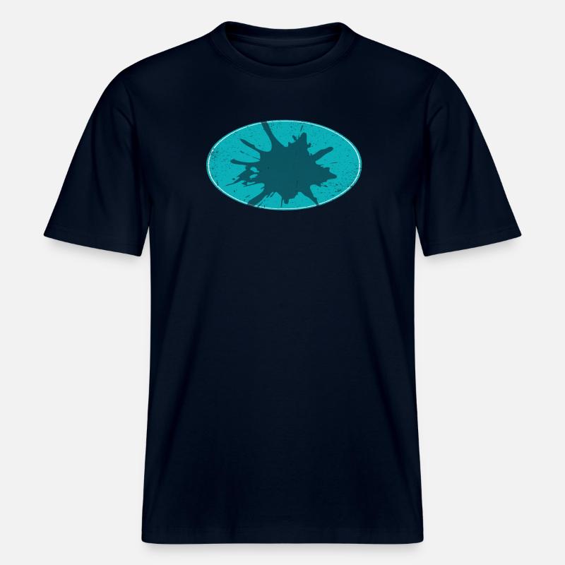 Arrière-plan de flash ovale schmutzing -  T-shirt unisexe RELAXED FIT en coton bio - marine