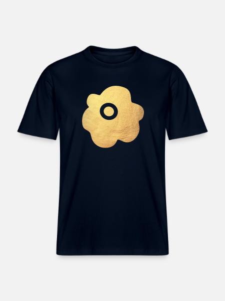 Yoga Blomst Blomst Guld Symbol Blossom Abstrakt Fan -  Økologisk unisex T-shirt RELAXED FIT - navy