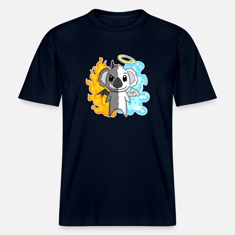 Koala - Angels and Devils -  RELAXED FIT Unisex Organic T-Shirt - french navy