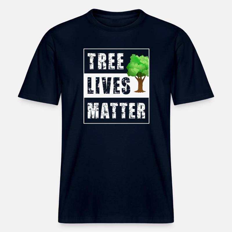 Tree Trees -  RELAXED FIT Unisex Organic T-Shirt - french navy
