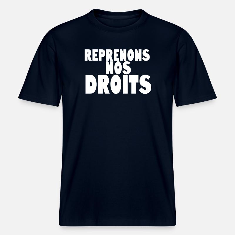Reprenons nos doits -  T-shirt unisexe RELAXED FIT en coton bio - marine