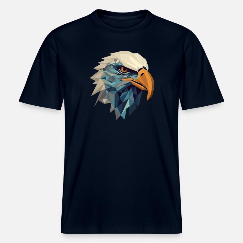 Stylized, geometric eagle -  RELAXED FIT Unisex Organic T-Shirt - french navy