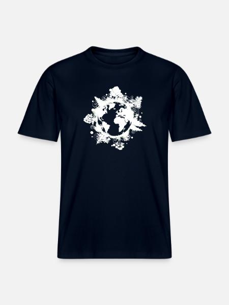 Planet Earth, Trees, Climate Protection, Environment -  RELAXED FIT Unisex Organic T-Shirt - french navy