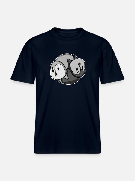 Penguin Yin Yang Symbol - RELAXED FIT Unisex Organic T-Shirt - french navy