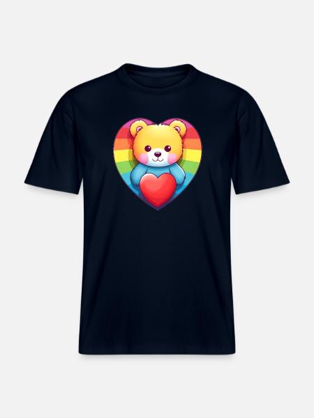 Love is a Bear Necessity - RELAXED FIT Unisex Organic T-Shirt - french navy