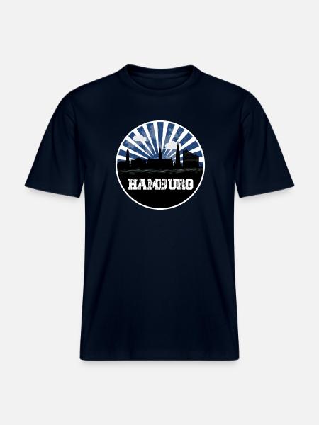 Hamburg Home Game Skyline - RELAXED FIT Unisex Organic T-Shirt - french navy