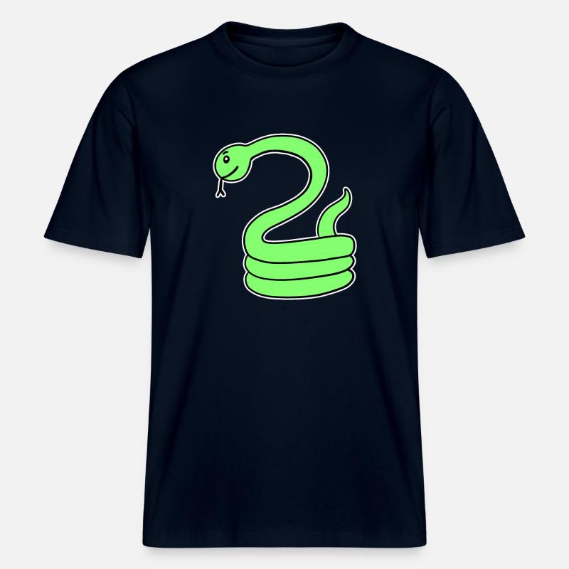 Serpent - Serpent vert -  T-shirt unisexe RELAXED FIT en coton bio - marine