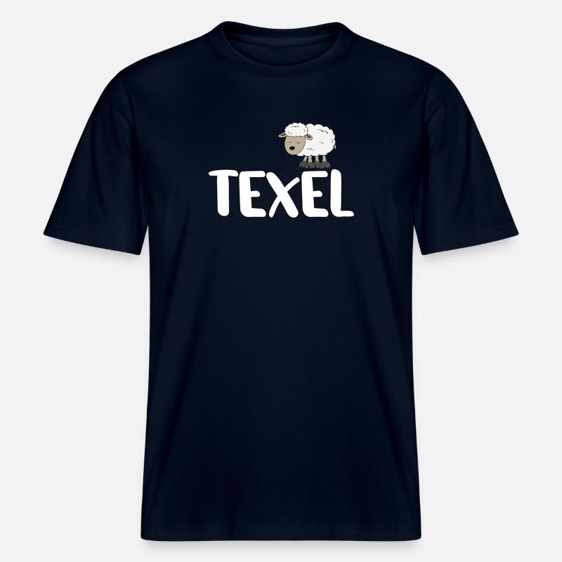 Schaf Texel (bunte Version) - RELAXED FIT Unisex Organic T-Shirt - Navy