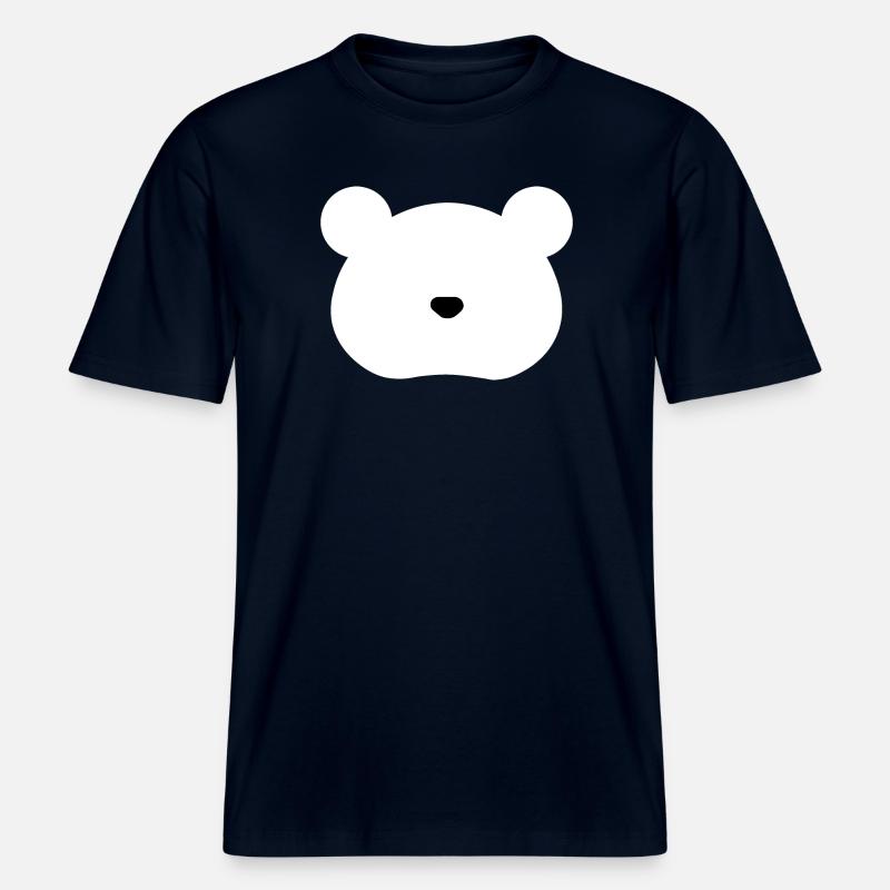 Ours blanc - T-shirt unisexe RELAXED FIT en coton bio - marine