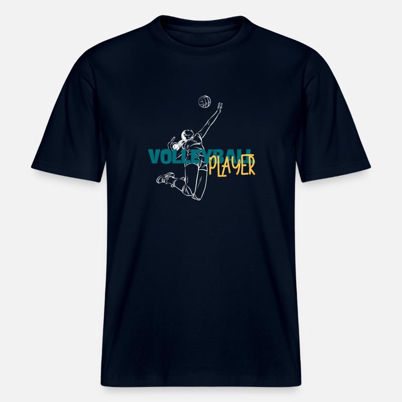 Volley Dive: Dynamic Player Duo - RELAXED FIT Unisex Organic T-Shirt - french navy