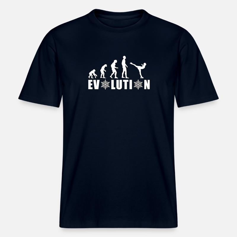 EVOLUTION EISKUNSTLAUF WINTER SCHNEE -  RELAXED FIT Unisex Organic T-Shirt - Navy
