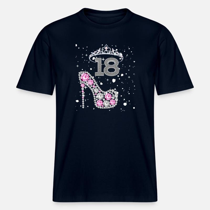 Conception du 18e anniversaire -  T-shirt unisexe RELAXED FIT en coton bio - marine