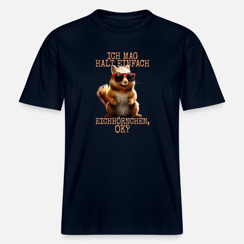 Eichhörnchen Ich Mag Halt Einfach Eichhörnchen - RELAXED FIT Unisex Organic T-Shirt - Navy
