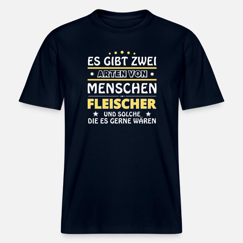 Cadeau boucher - deux types de... design -  T-shirt unisexe RELAXED FIT en coton bio - marine