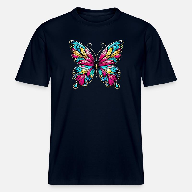 Papillon - T-shirt unisexe RELAXED FIT en coton bio - marine