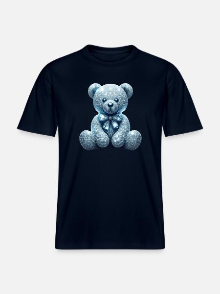 Crystal Bear Diamond Diamonds - RELAXED FIT Unisex Organic T-Shirt - french navy