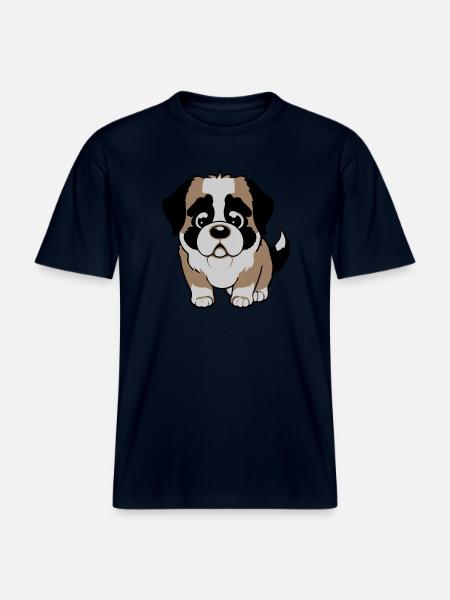 St. Bernard dog -  RELAXED FIT Unisex Organic T-Shirt - french navy