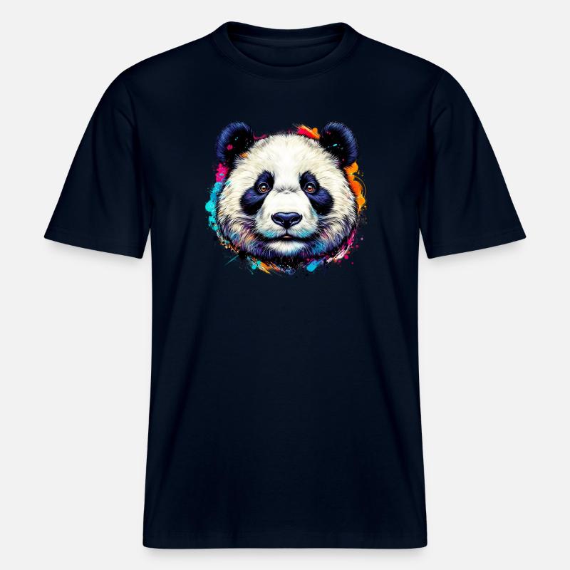 Panda - T-shirt unisexe RELAXED FIT en coton bio - marine